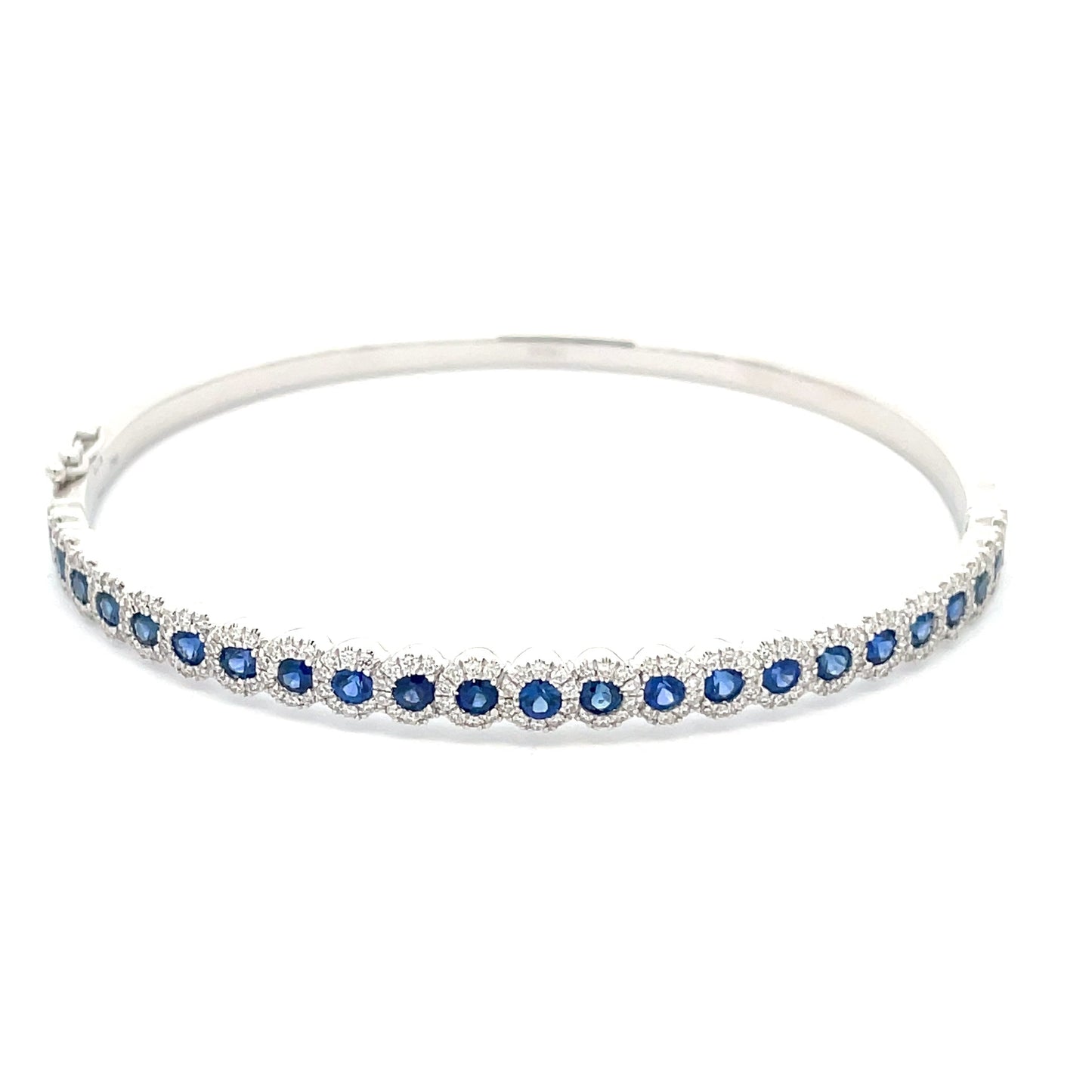 Sapphire and Round Brilliant Cut Diamond Bangle  Gardiner Brothers