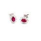 Ruby AND ROUND BRILLIANT CUT DIAMOND CLUSTER STYLE EARRINGS  Gardiner Brothers