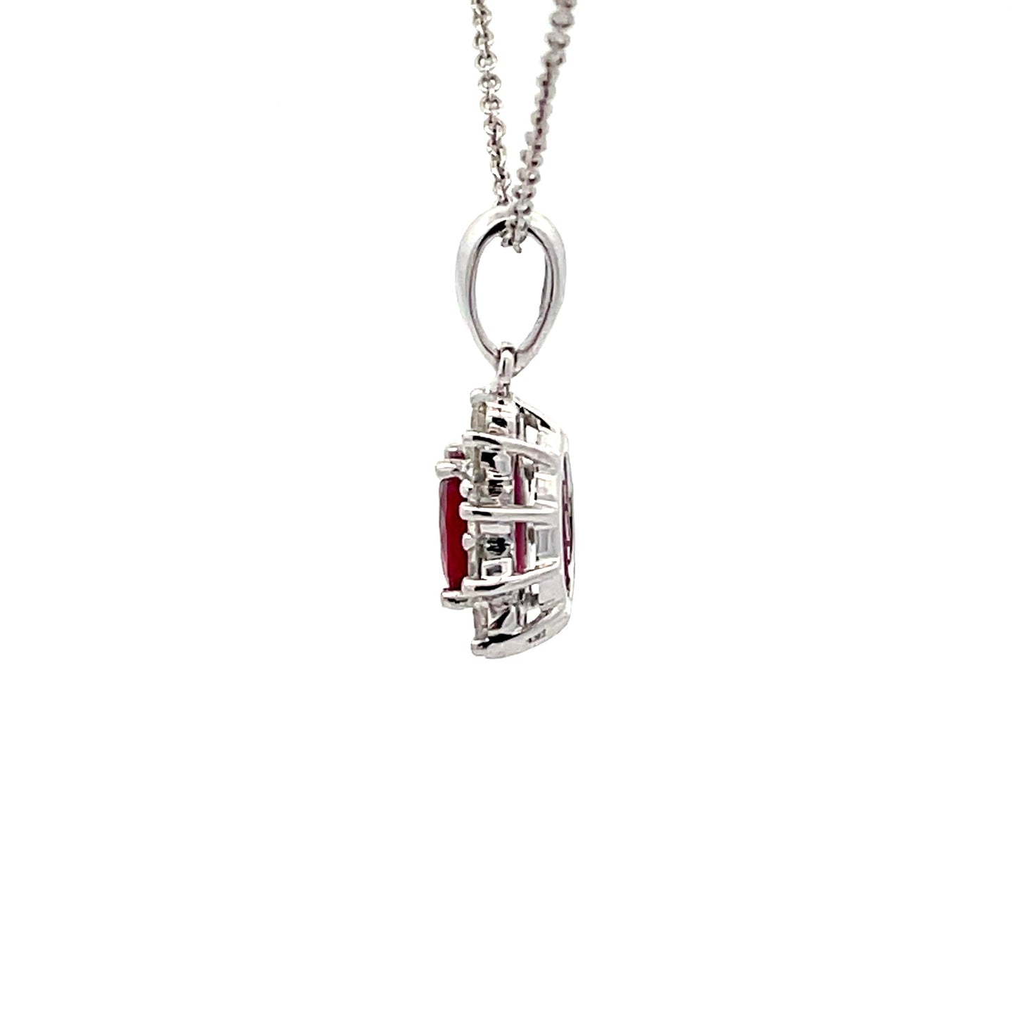 Ruby and diamond cluster style pendant  Gardiner Brothers   