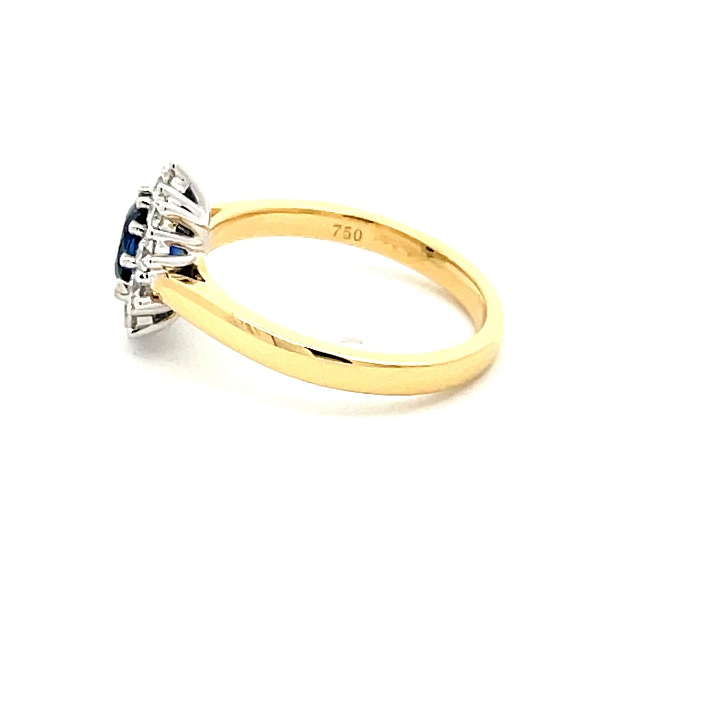 Sapphire and round Brilliant cut Diamond Cluster Ring  Gardiner Brothers