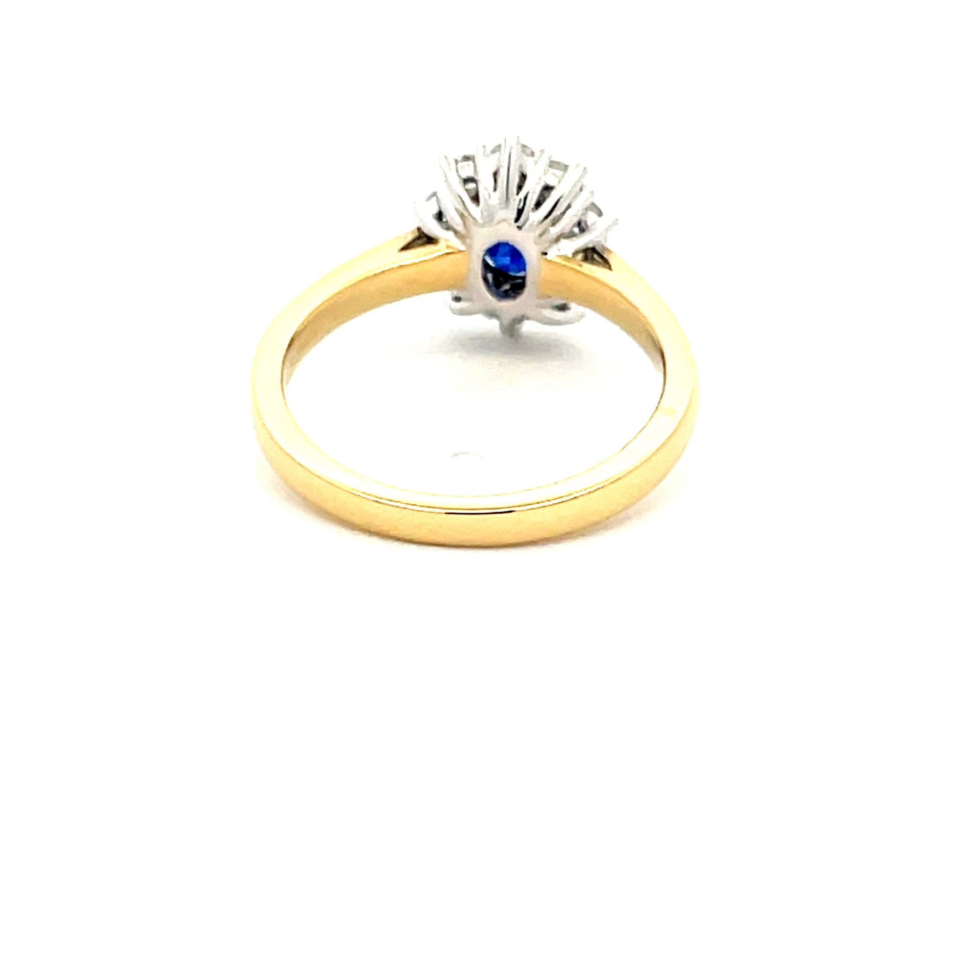 Sapphire and round Brilliant cut Diamond Cluster Ring  Gardiner Brothers