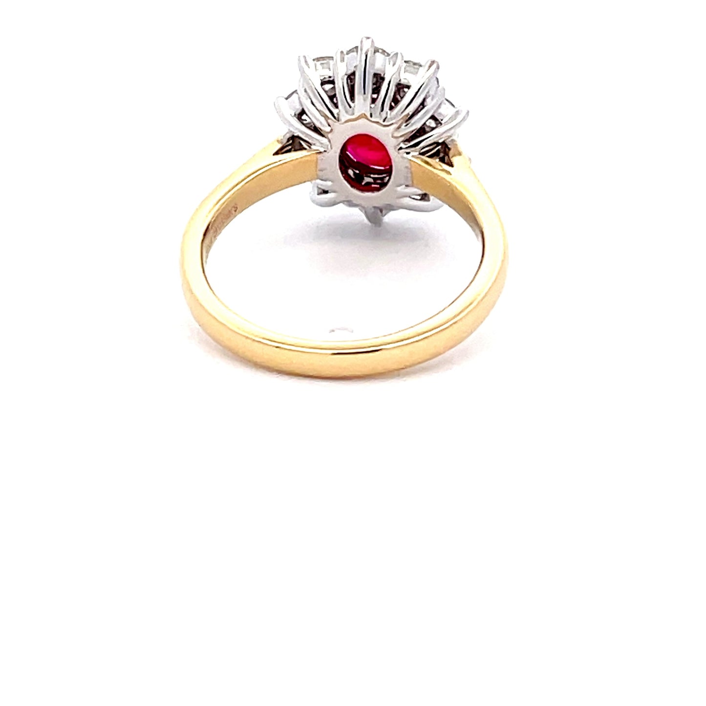 Ruby AND ROUND BRILLIANT CUT DIAMOND CLUSTER STYLE RING  Gardiner Brothers