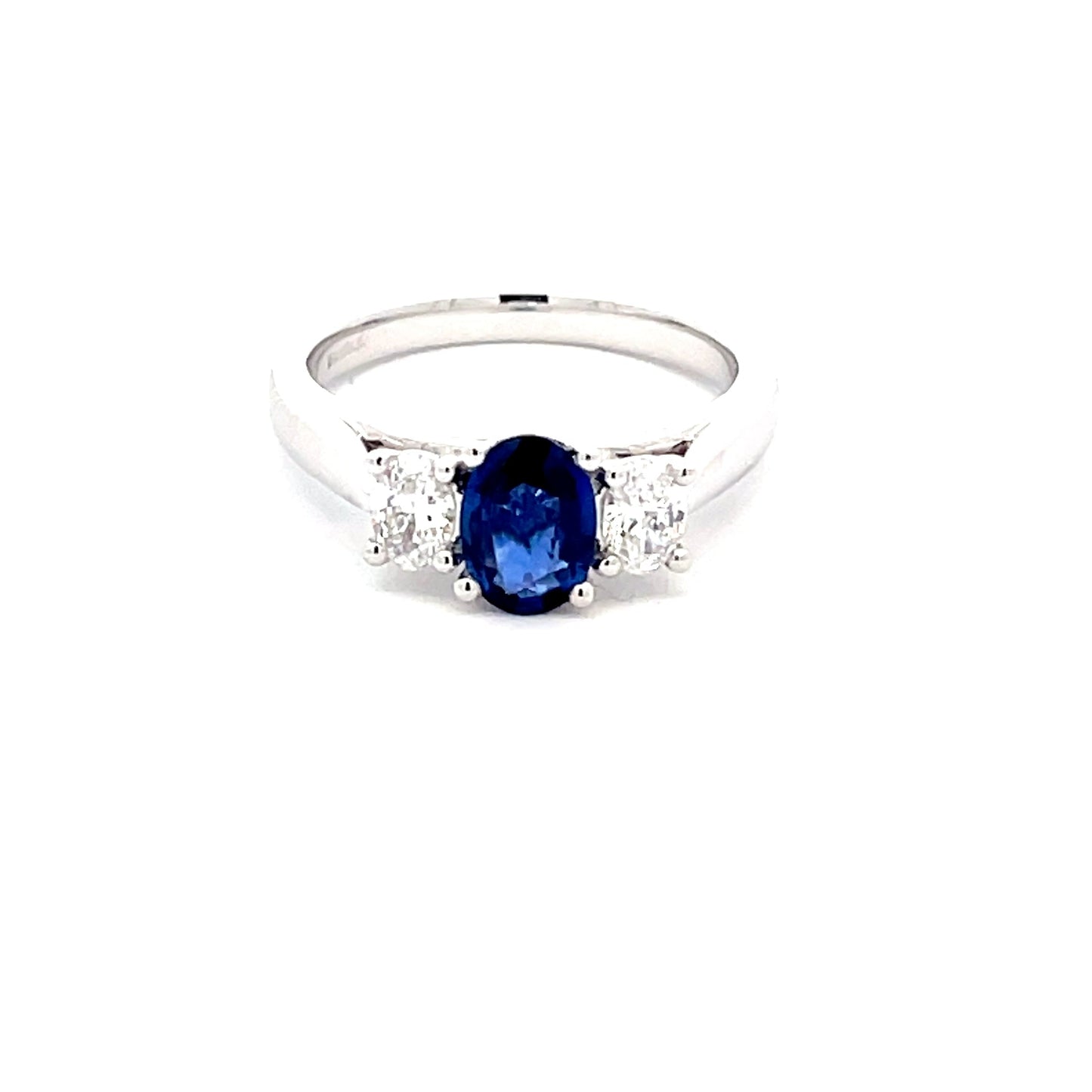 Sapphire and diamond oval 3 stone ring  Gardiner Brothers