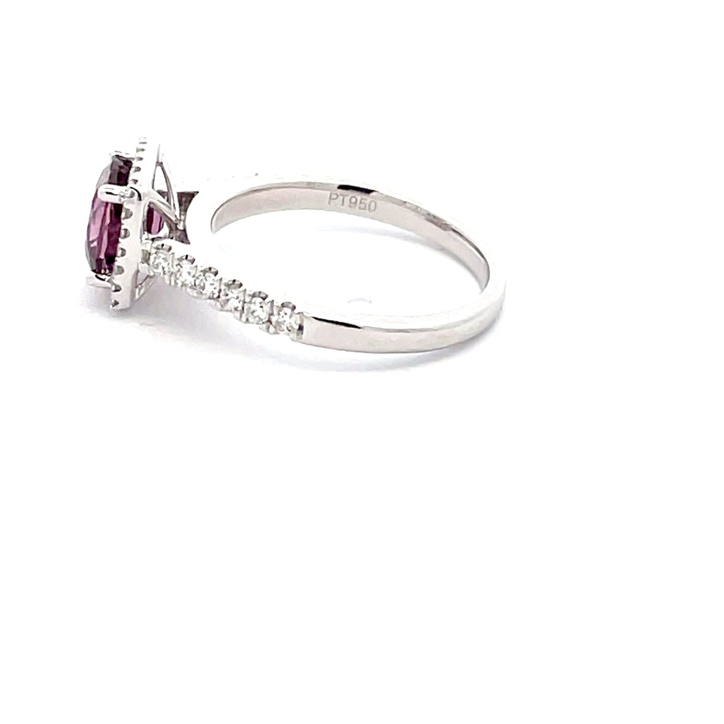 Purple Sapphire and Diamond Halo Style Ring  Gardiner Brothers