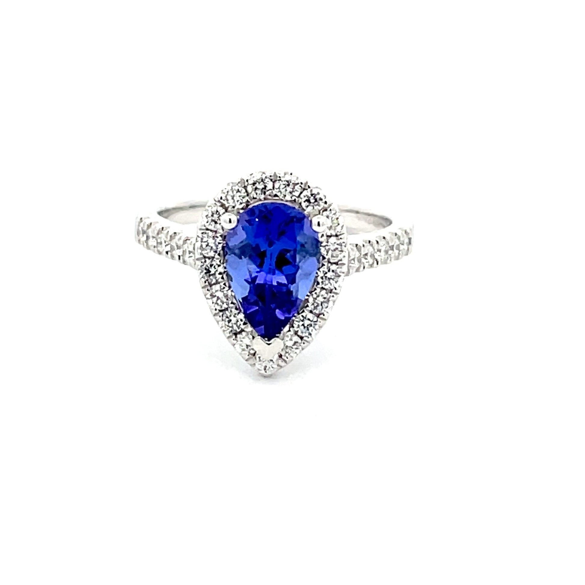 Tanzanite and Diamond halo style ring  Gardiner Brothers