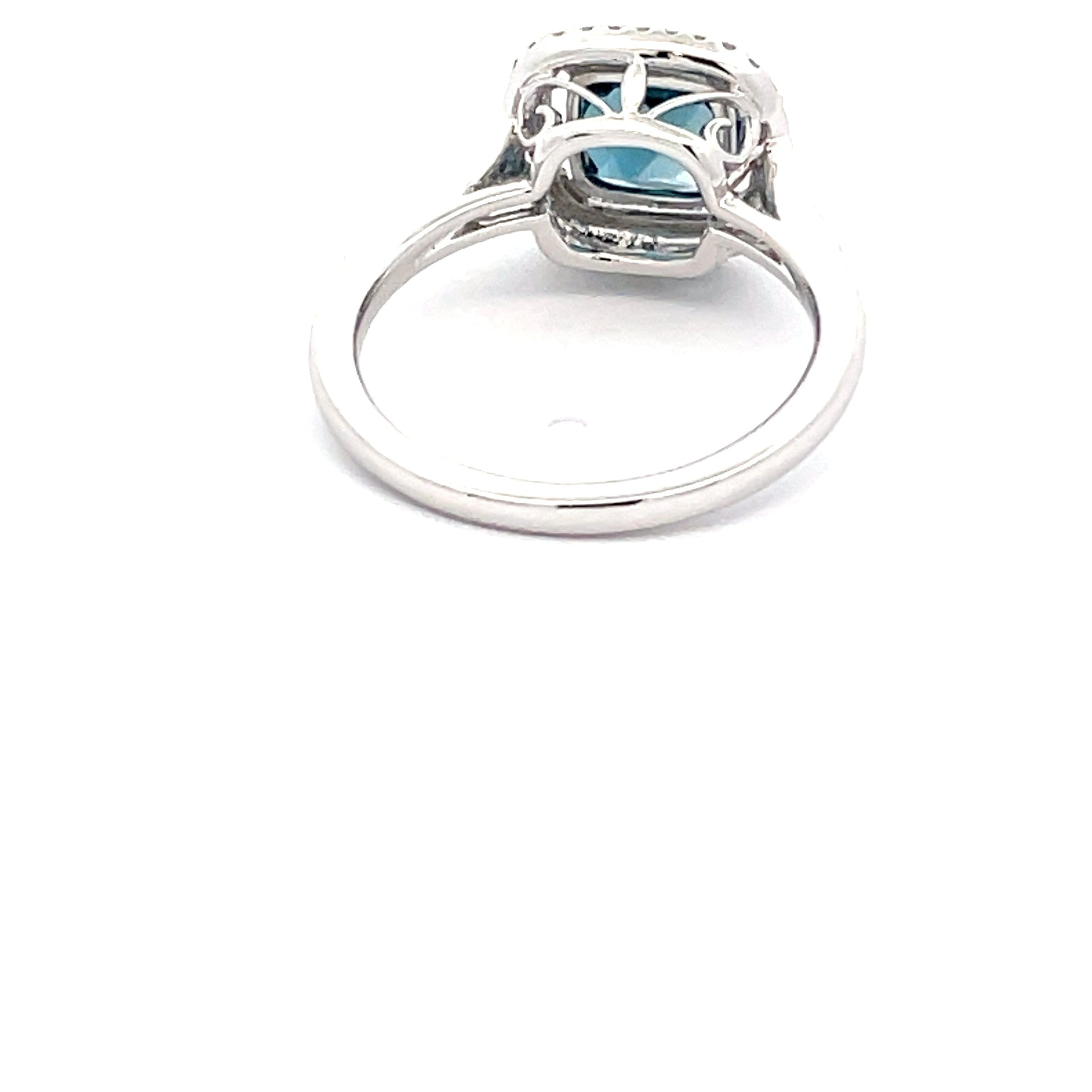 London Blue Topaz and Diamond halo Style Ring  Gardiner Brothers