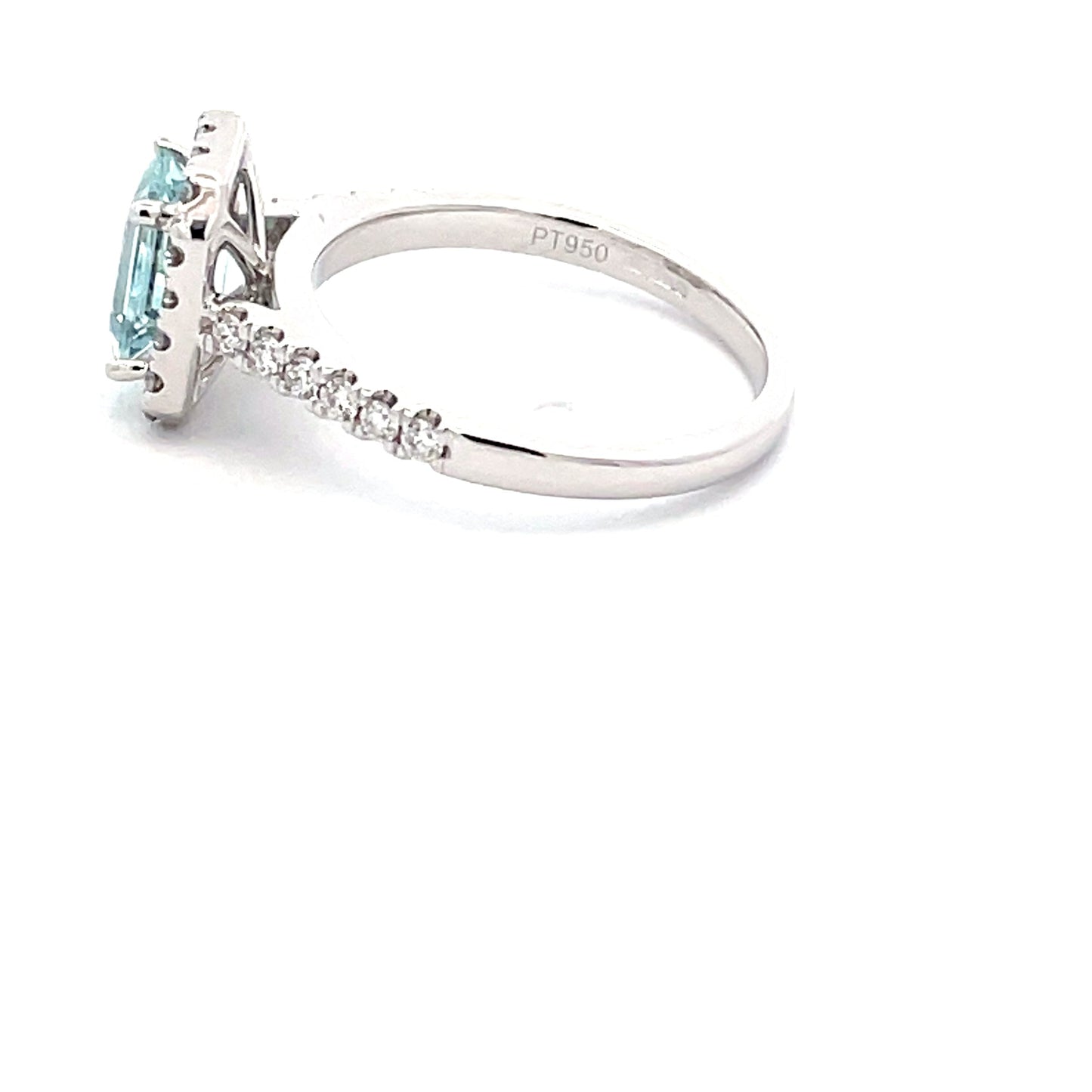 Aquamarine and Diamond Halo Style Ring  Gardiner Brothers