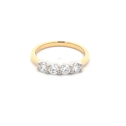 Round Brilliant Cut Diamond 4 Stone Eternity ring - 0.75cts  Gardiner Brothers