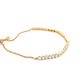 Yellow Gold Round Brilliant Cut Diamond and bead tennis style bracelet.  Gardiner Brothers