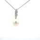 Pearl and Round Brilliant cut diamond drop style pendant  Gardiner Brothers