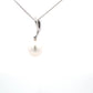 Pearl and Round Brilliant cut diamond drop style pendant  Gardiner Brothers