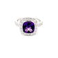 Amethyst and diamond halo style dress ring  Gardiner Brothers
