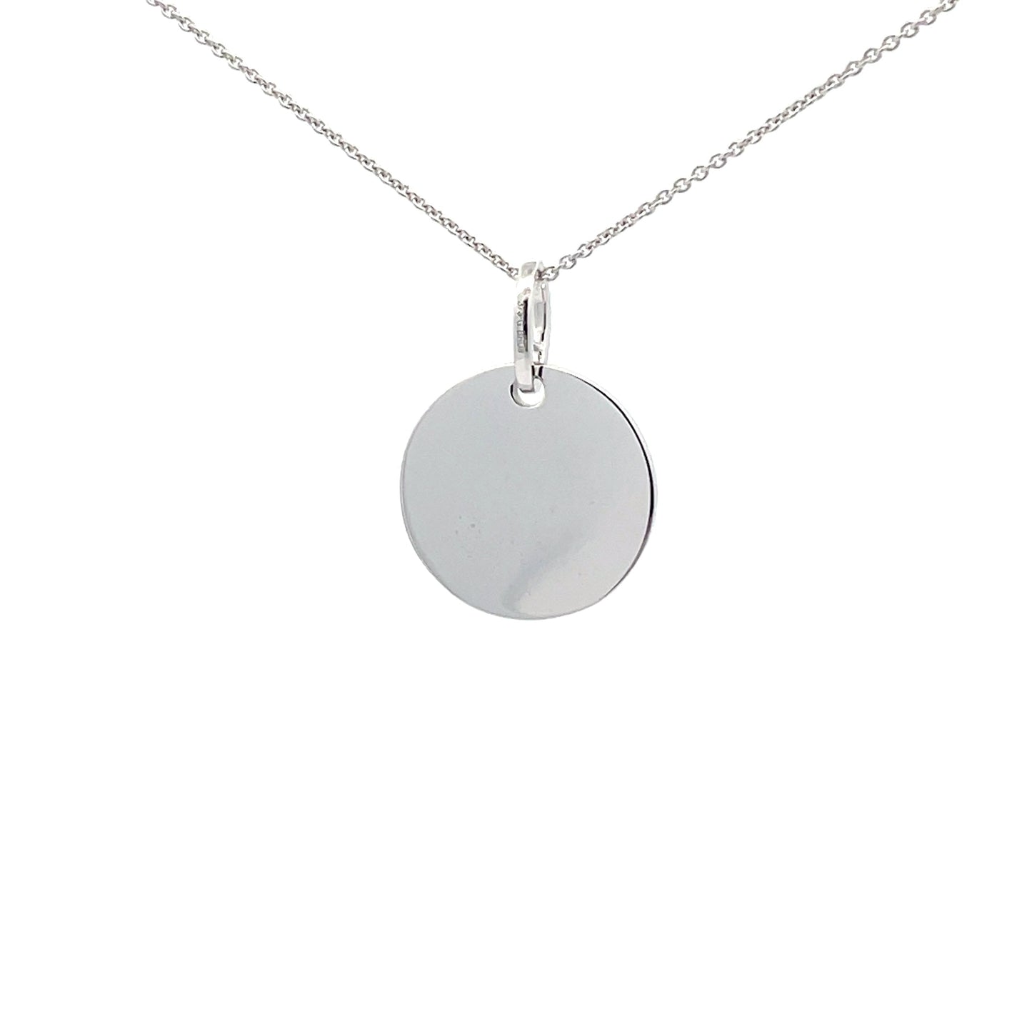 White Gold Disc Style Pendant  Gardiner Brothers