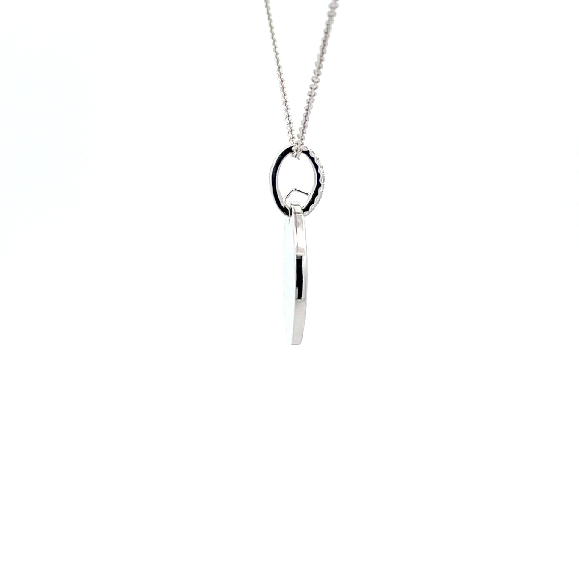 White Gold Disc Style Pendant  Gardiner Brothers