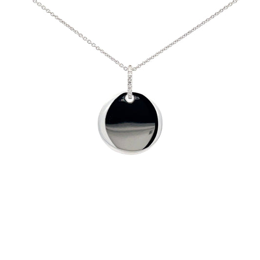 White Gold Disc Style Pendant  Gardiner Brothers