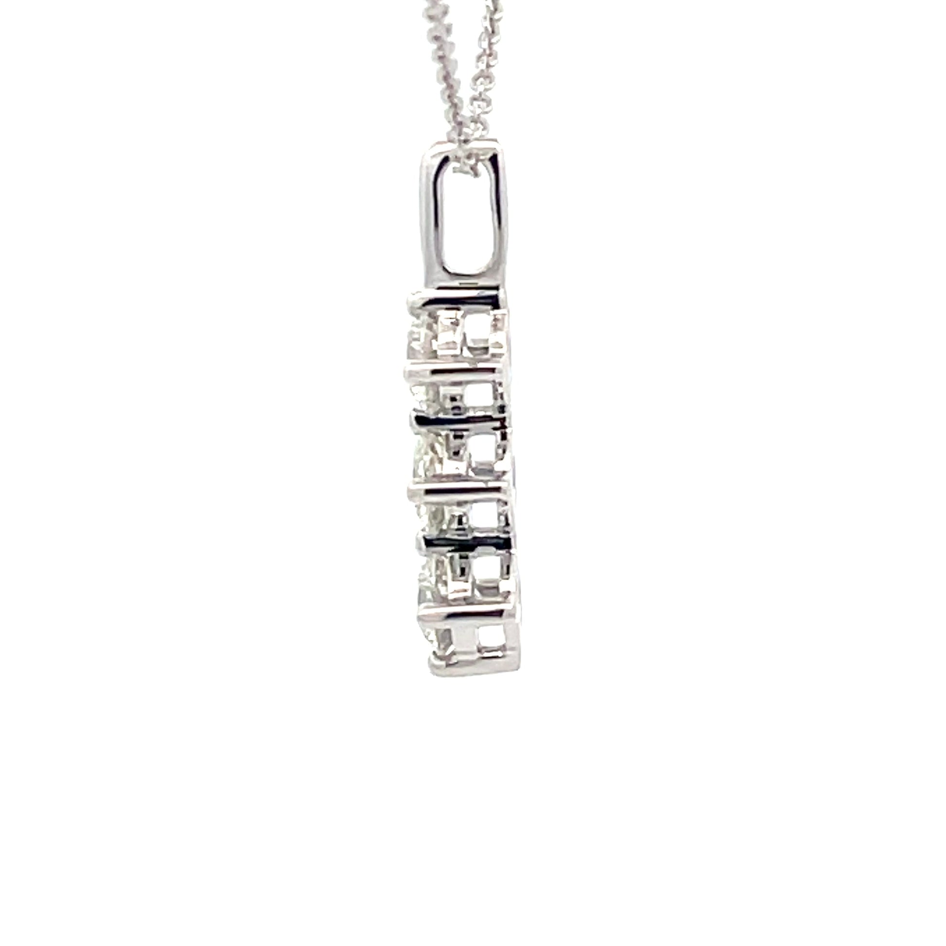 Round Brilliant Cut Diamond 3 Stone Drop Pendant - 0.56cts  Gardiner Brothers