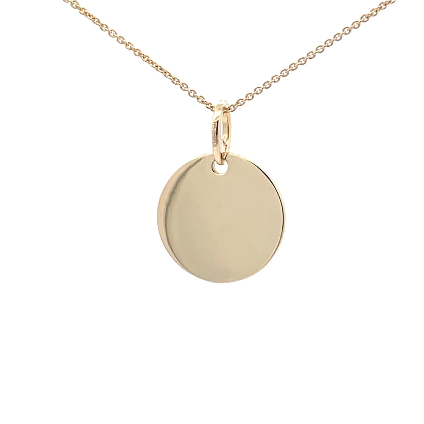 YELLOW GOLD DISC STYLE PENDANT  Gardiner Brothers