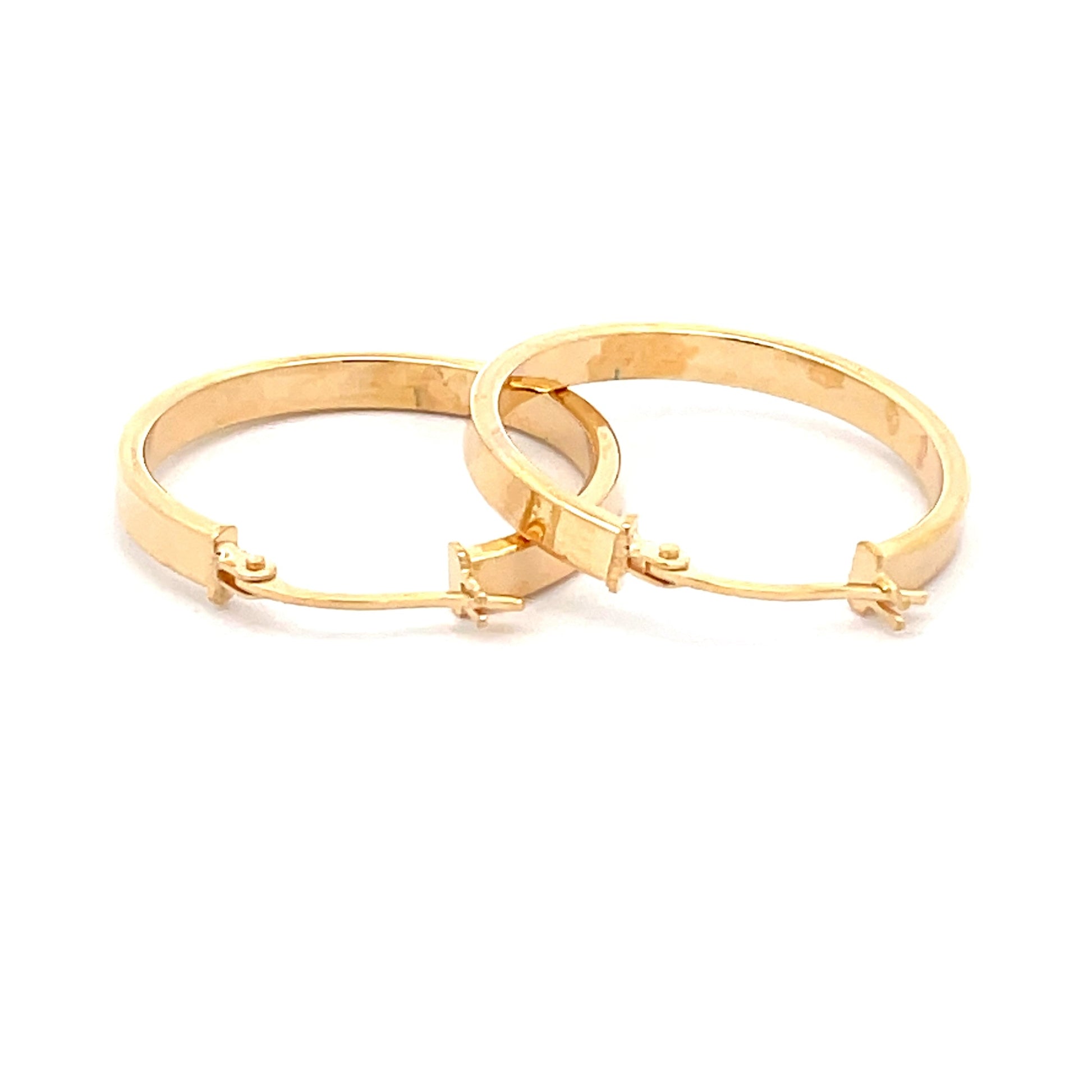 Yellow Gold Square Profile Hoop Earrings  Gardiner Brothers