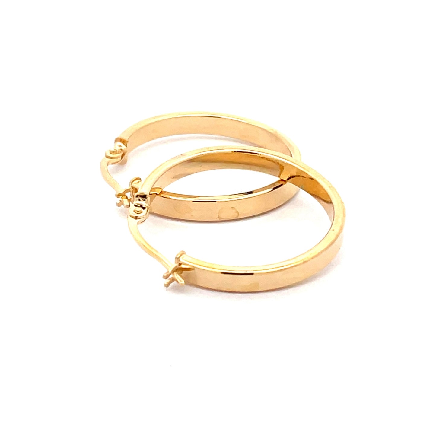 Yellow Gold Square Profile Hoop Earrings  Gardiner Brothers