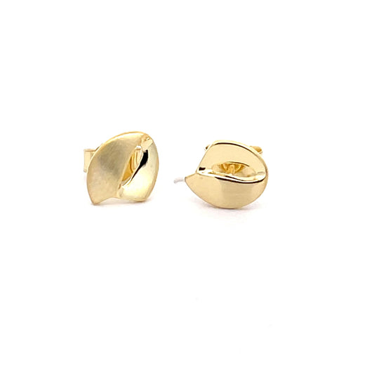 Yellow Gold Ribbon Stud Earring  Gardiner Brothers