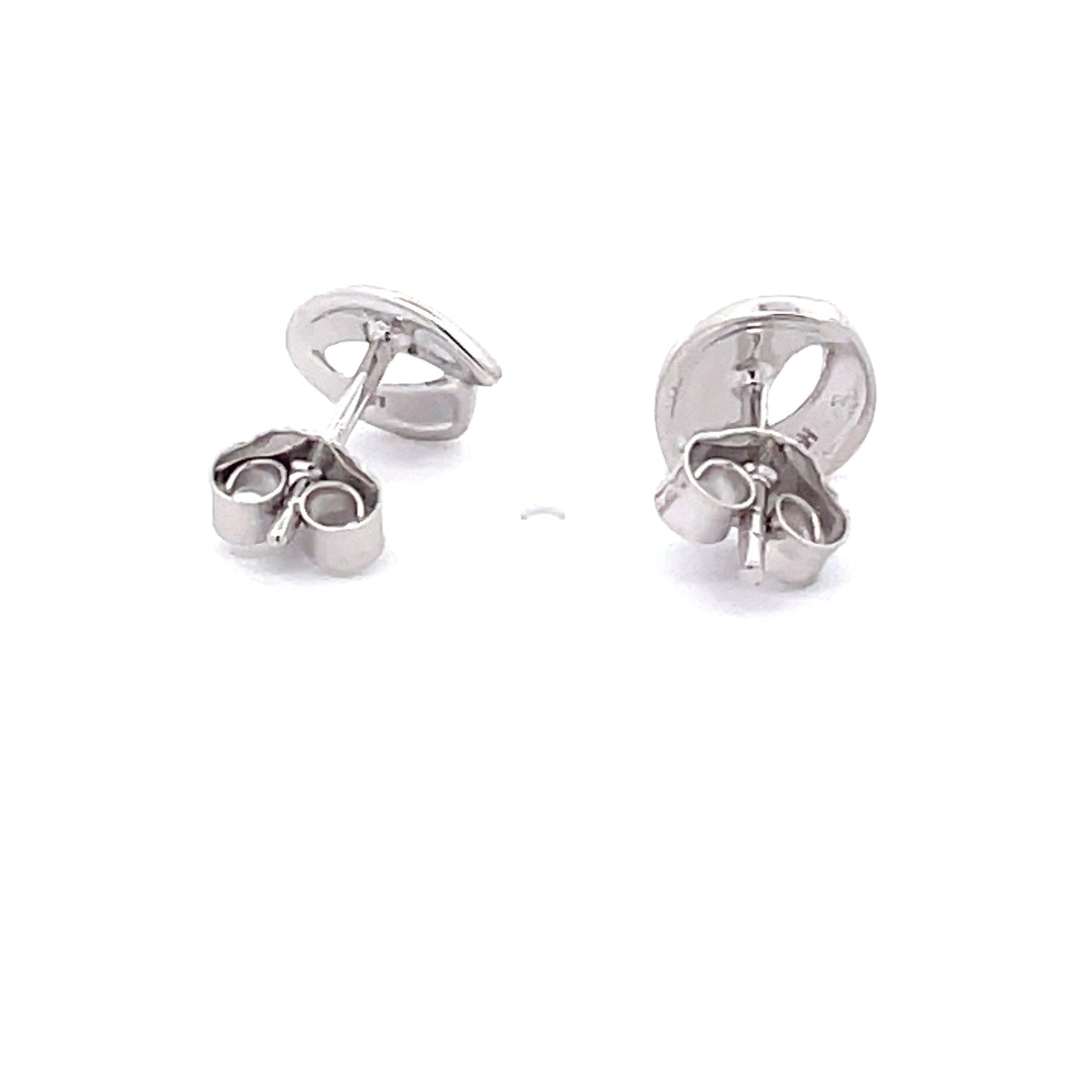 White Gold Ribbon Stud Earring  Gardiner Brothers