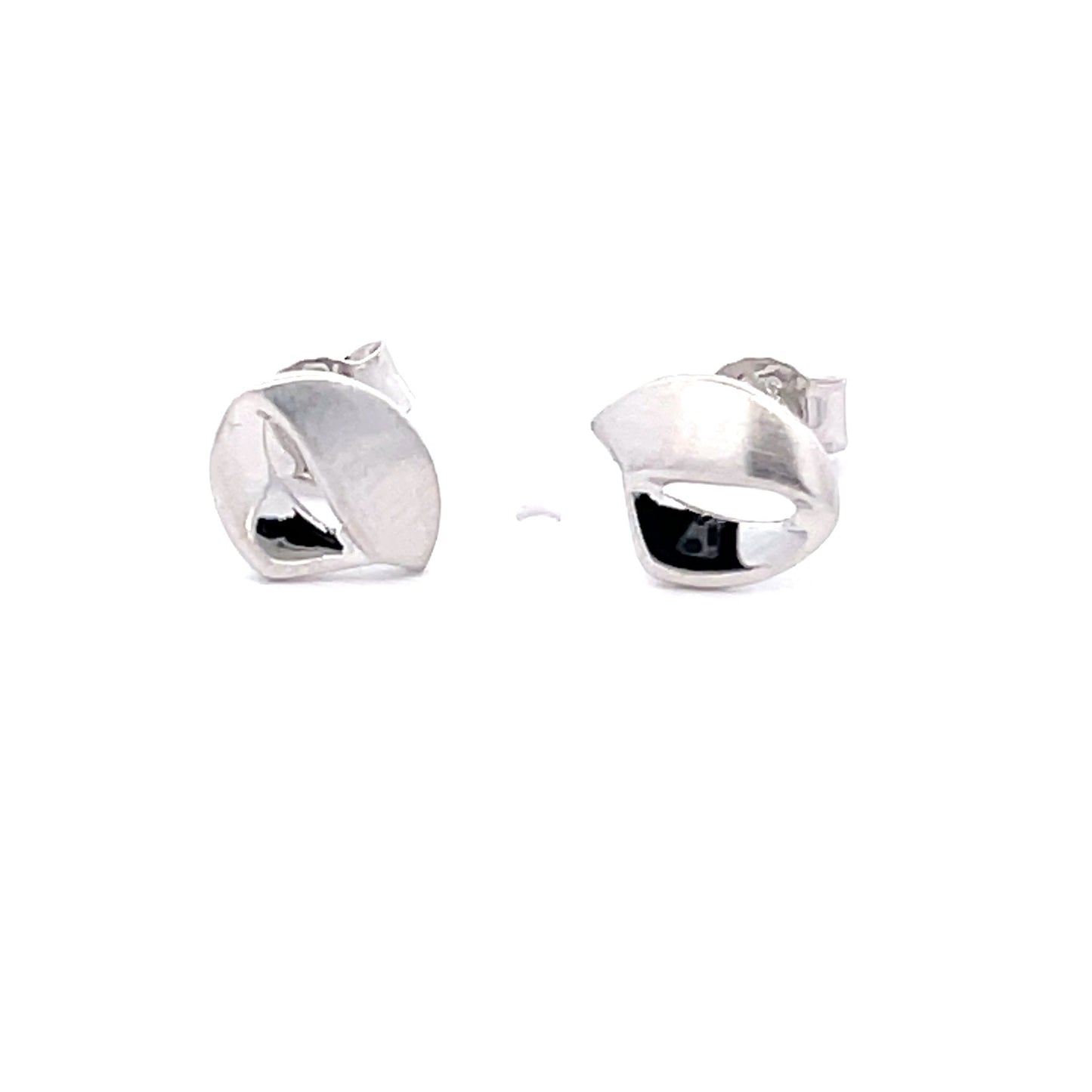 White Gold Ribbon Stud Earring  Gardiner Brothers