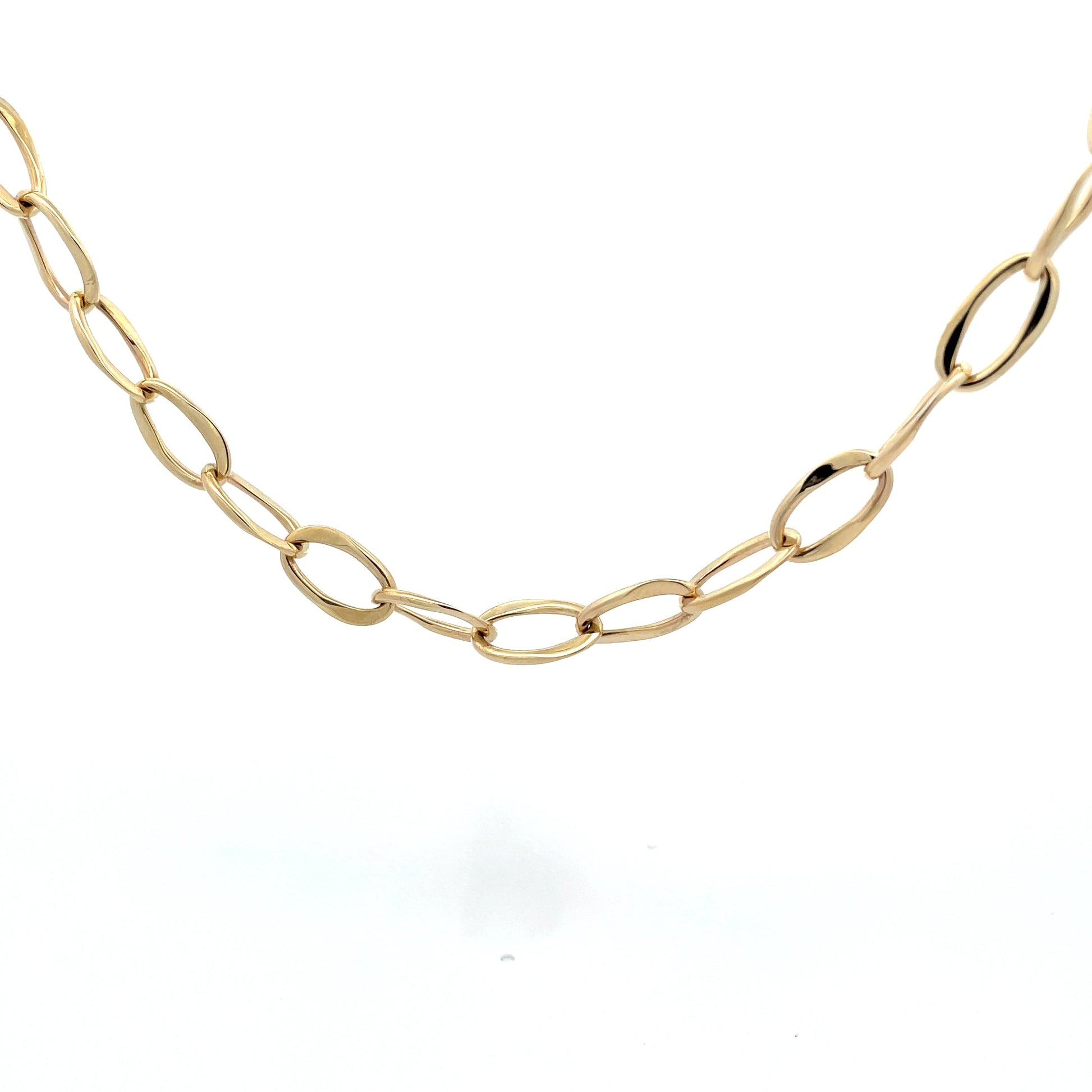 Yellow Gold Wavy Link Style Necklace  Gardiner Brothers