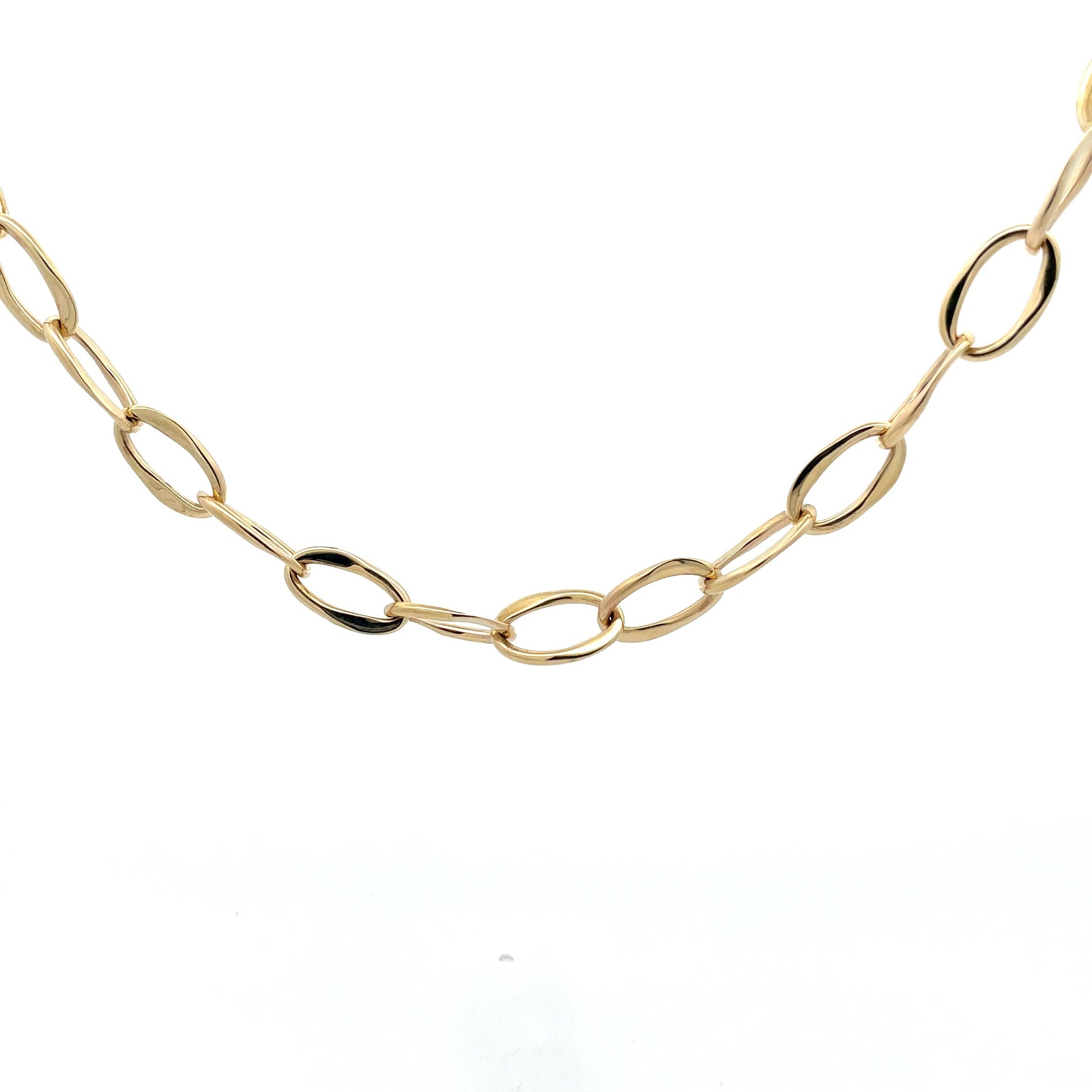 Yellow Gold Wavy Link Style Necklace  Gardiner Brothers