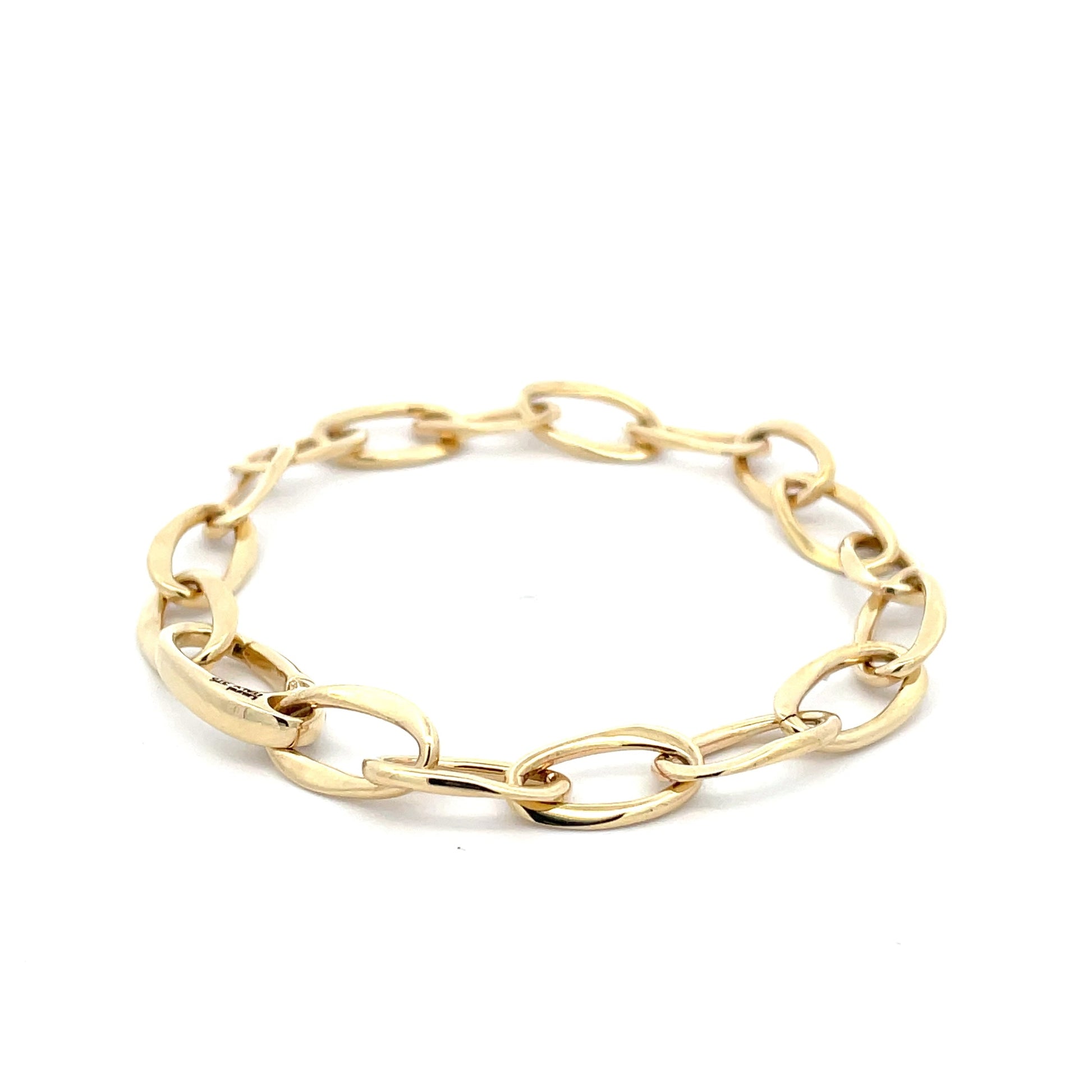 Yellow Gold Wavy Link Style Bracelet  Gardiner Brothers