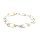 Yellow and white Gold Wavy Link Style Bracelet  Gardiner Brothers