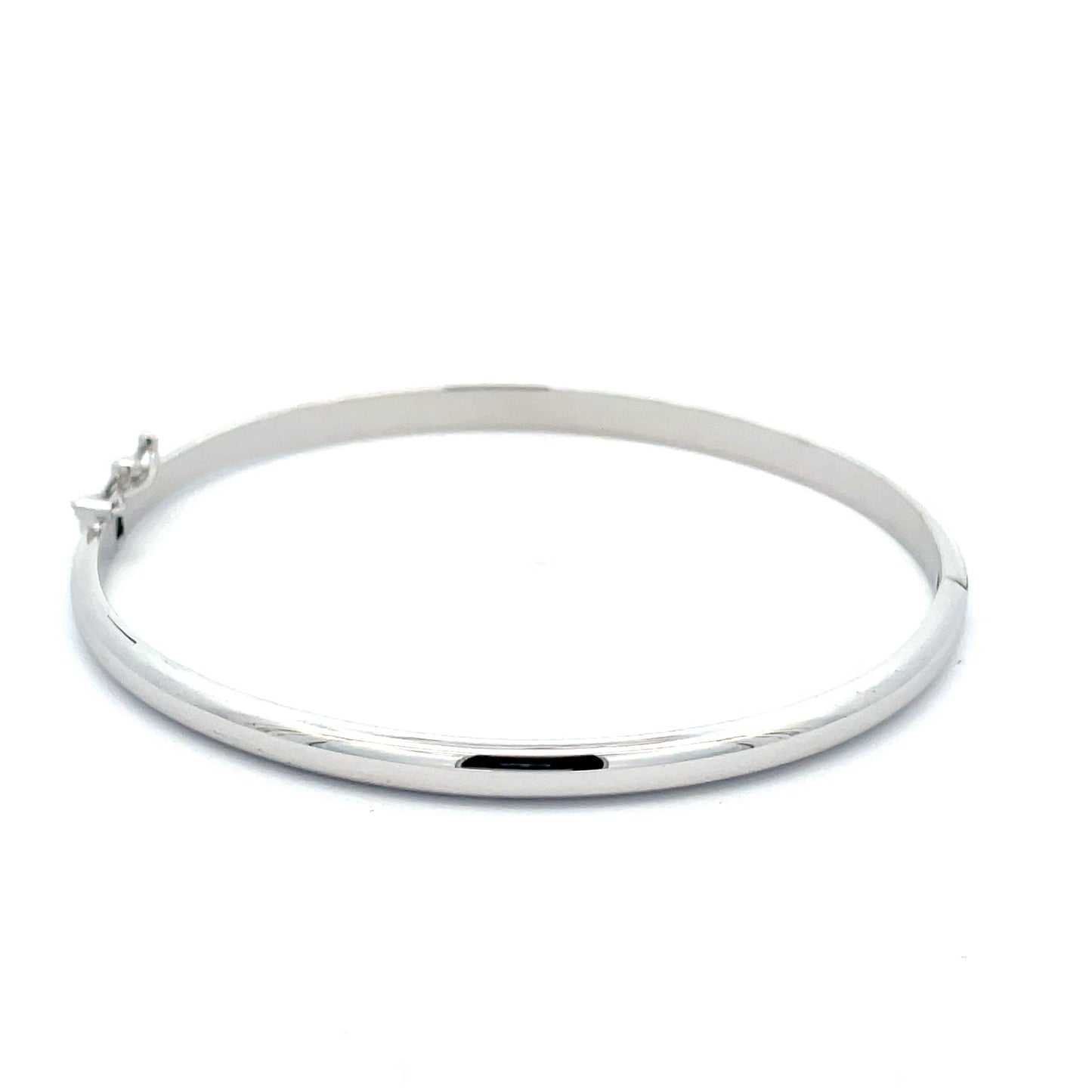 White Gold "D" Shape Bangle  Gardiner Brothers   