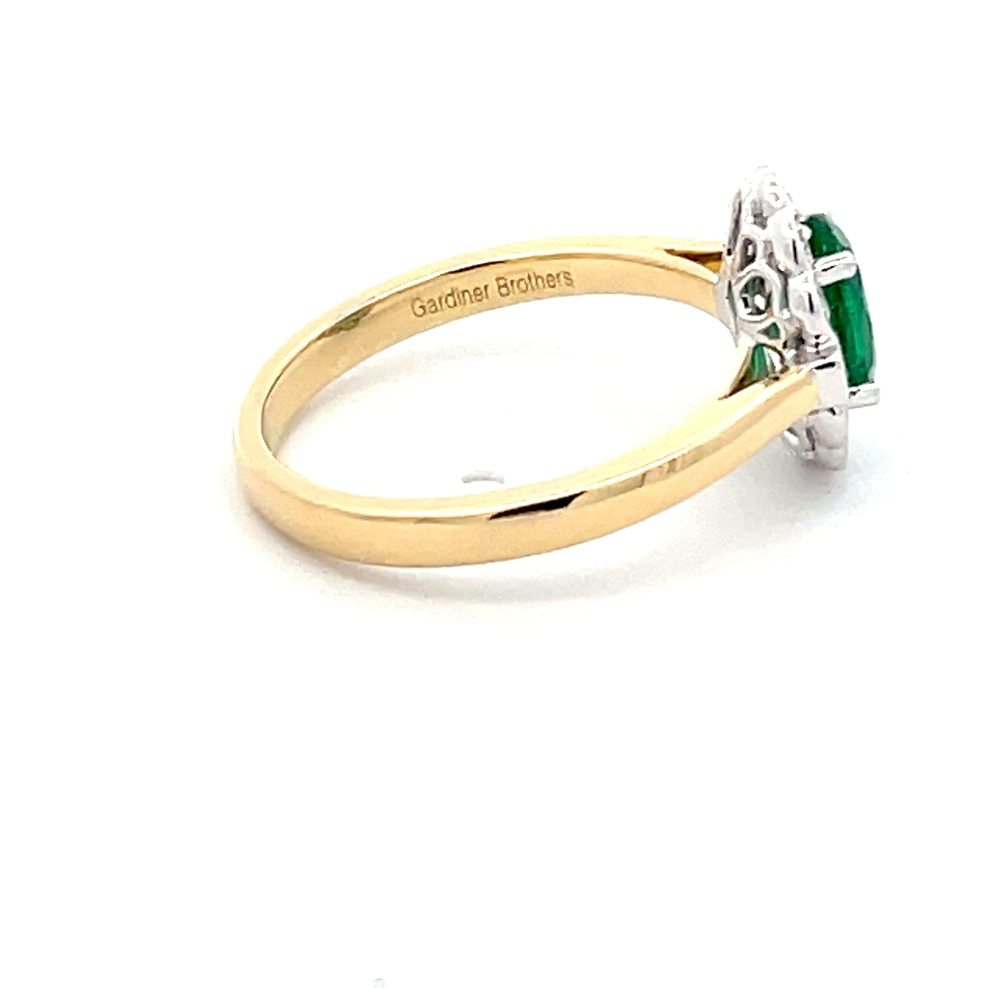 Emerald and Diamond Fancy Cluster Style Ring  Gardiner Brothers