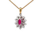 Ruby and Round Brilliant Cut Diamond Cluster Style Pendant  Gardiner Brothers