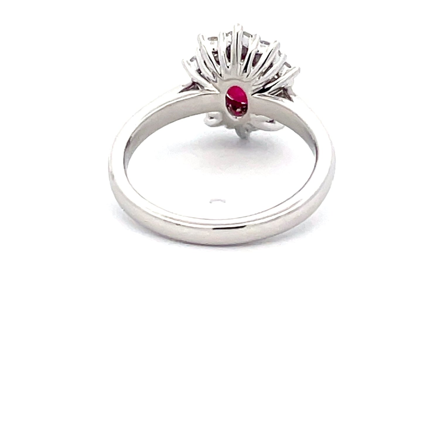 Ruby and Round Brilliant Cut Diamond Cluster Style Ring  Gardiner Brothers
