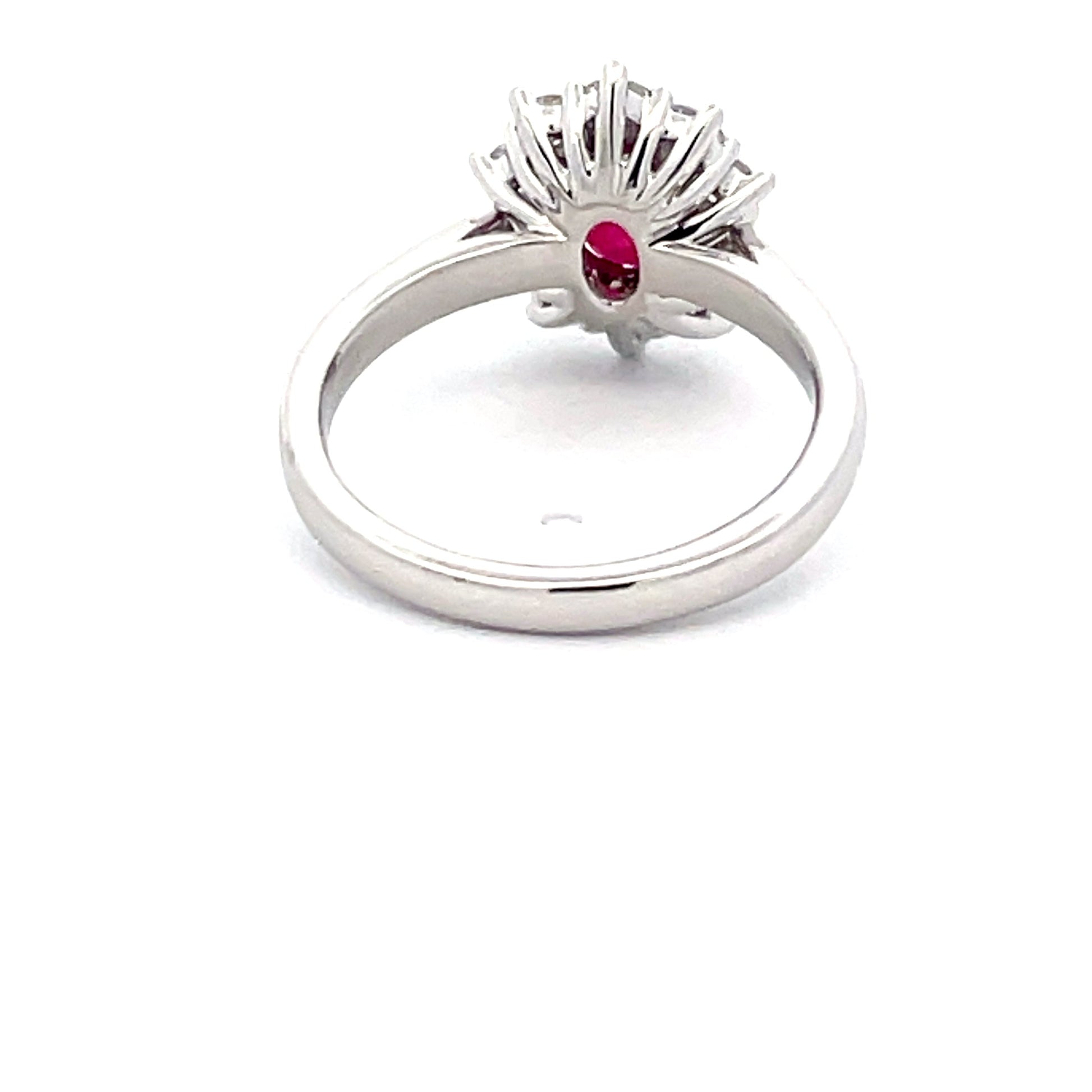 Ruby and Round Brilliant Cut Diamond Cluster Style Ring  Gardiner Brothers
