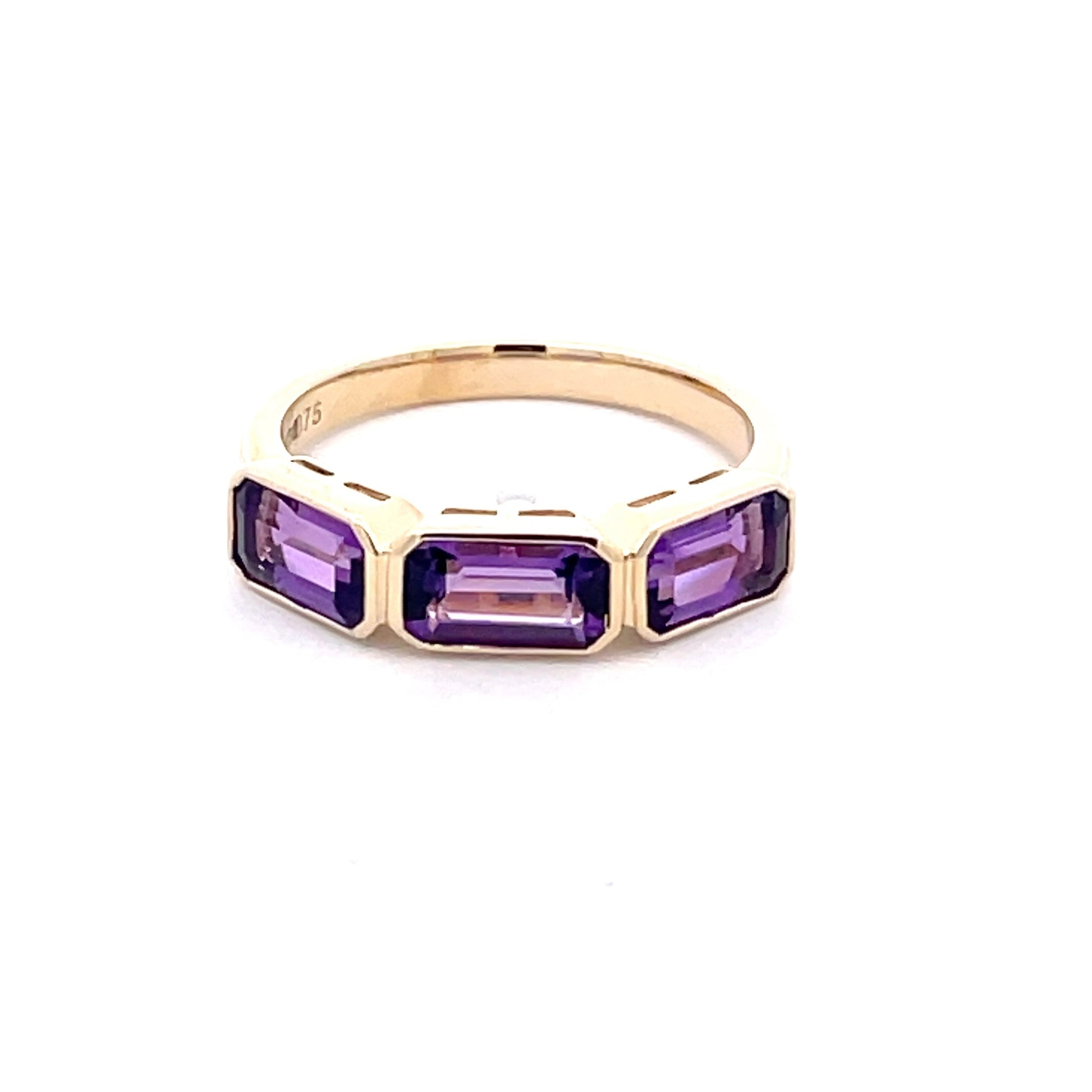 Amethyst 3 Stone ring  Gardiner Brothers