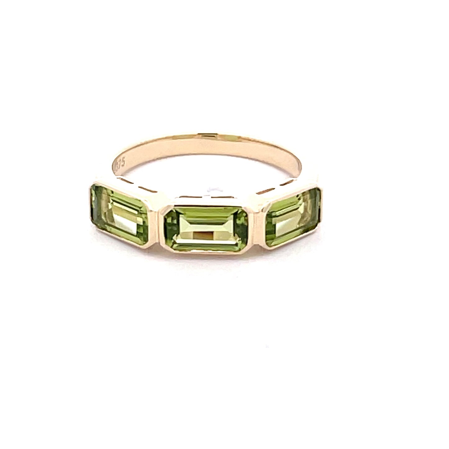 Peridot 3 Stone Ring  Gardiner Brothers