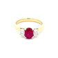 Ruby and Oval Shaped Diamond 3 Stone Ring  Gardiner Brothers