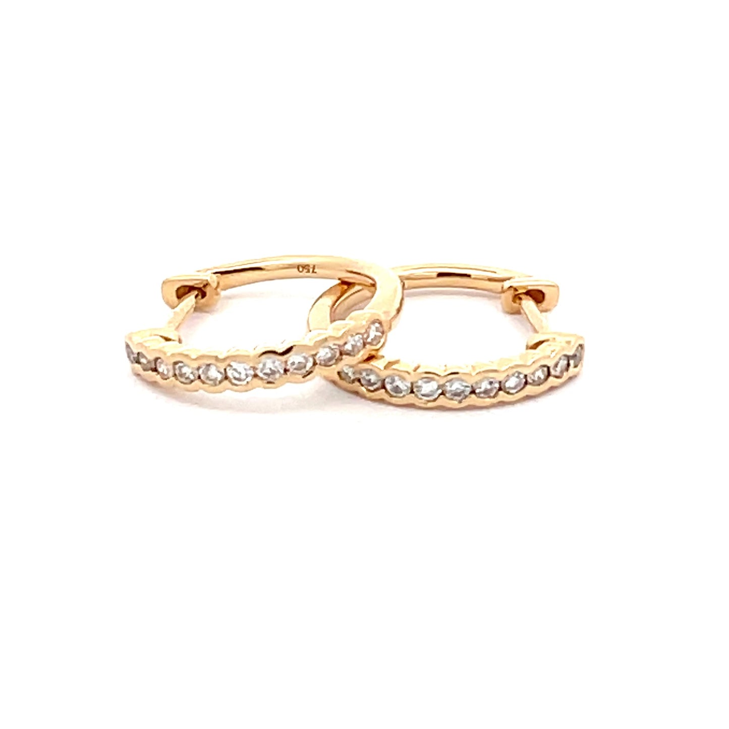 Round Brilliant Cut Diamond Hoop Style Earrings  Gardiner Brothers