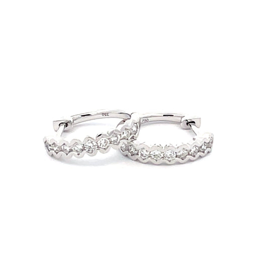 Round Brilliant Cut Diamond Set Hoop Earrings  Gardiner Brothers