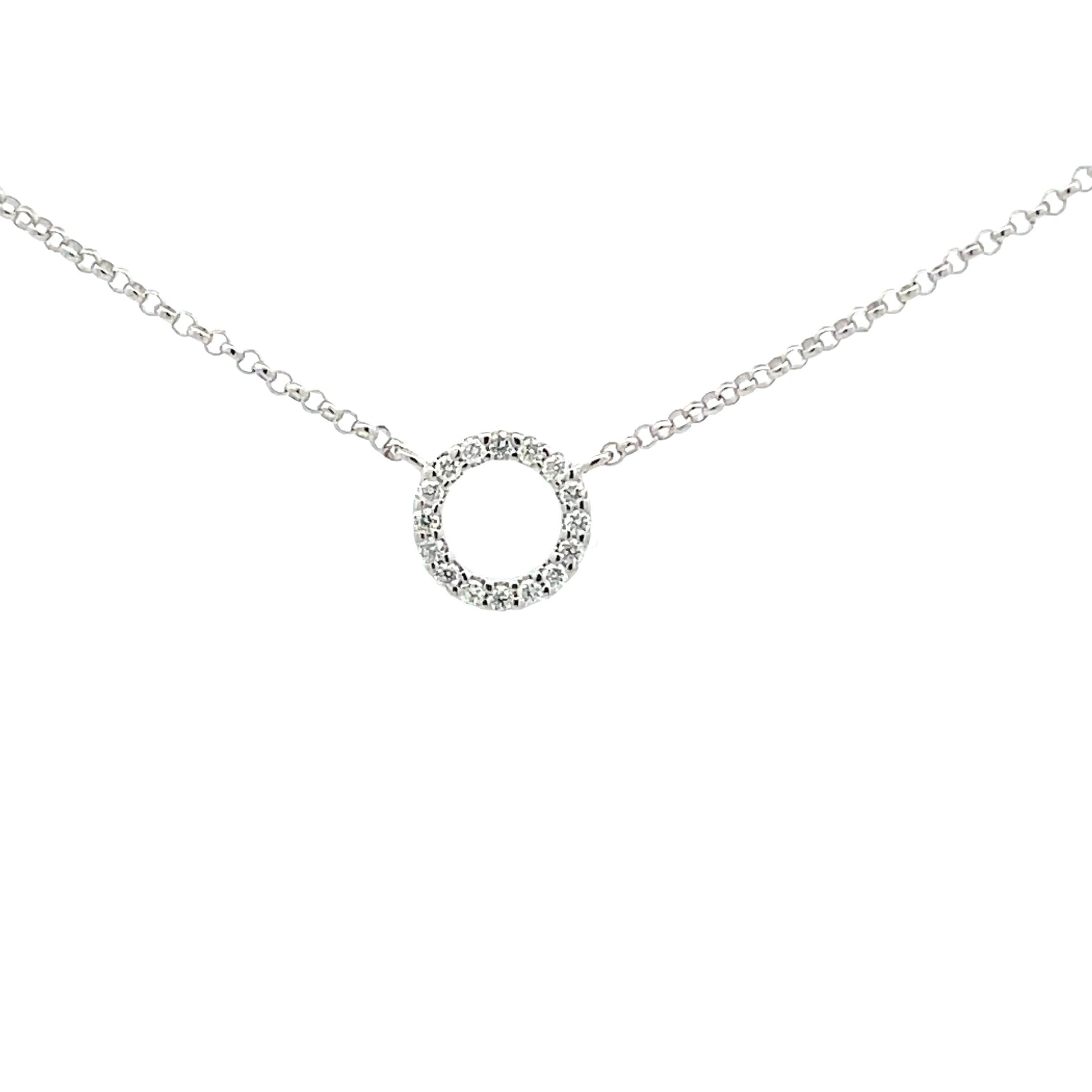 White Gold Diamond Circle Pendant  Gardiner Brothers