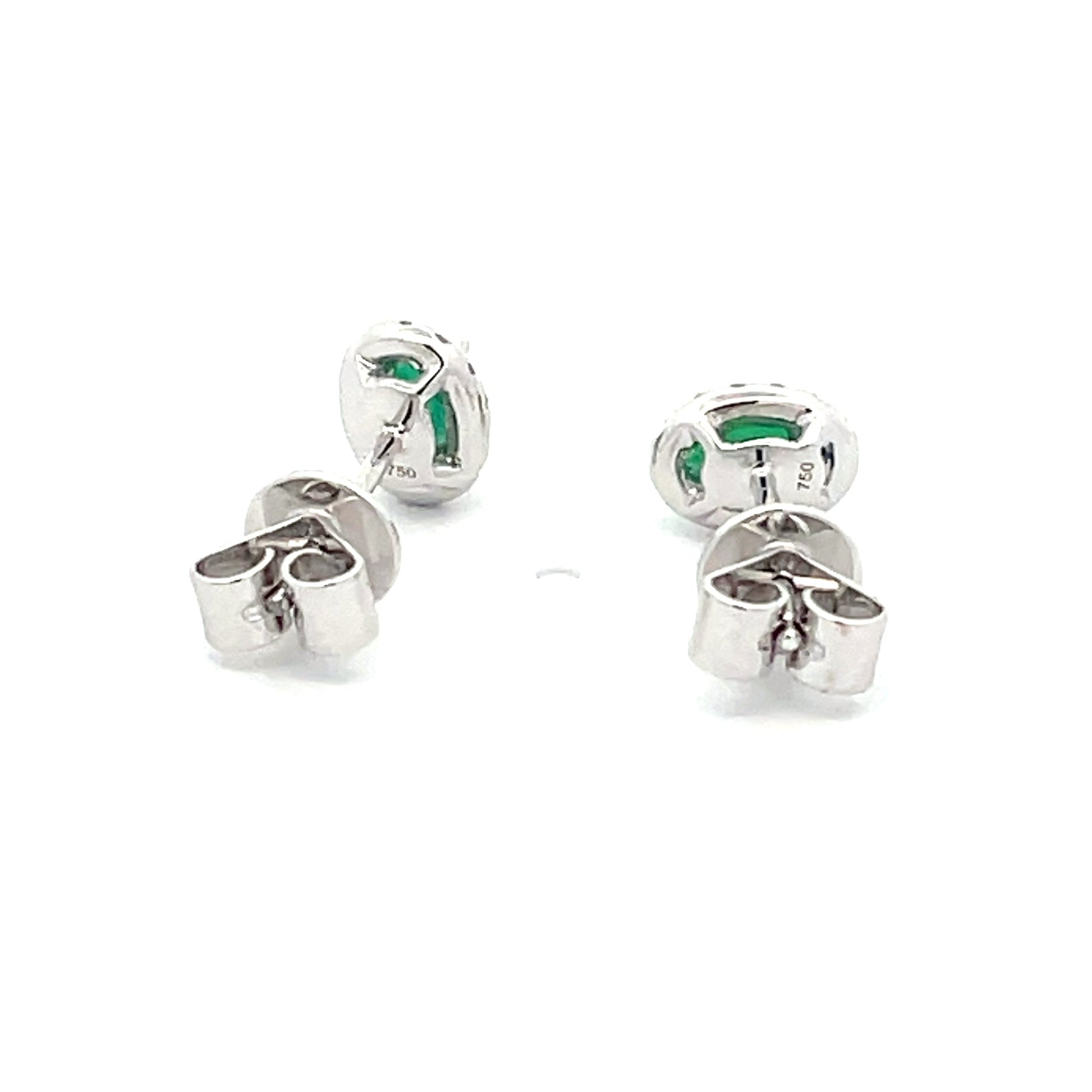 Emerald and Diamond Halo Style Earrings  Gardiner Brothers