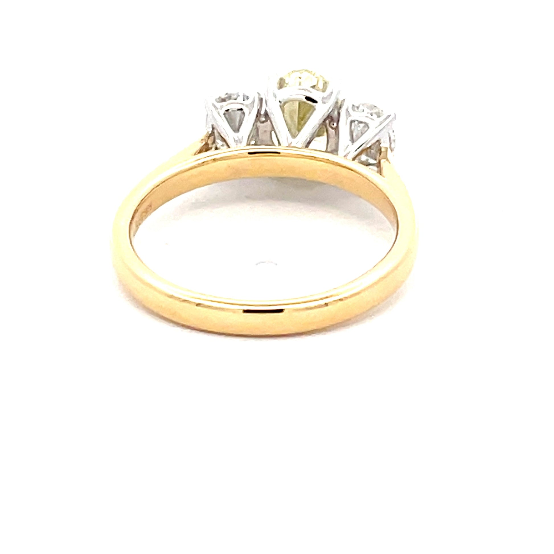 Oval Shaped Yellow diamond 3 Stone ring - 2.01cts  Gardiner Brothers