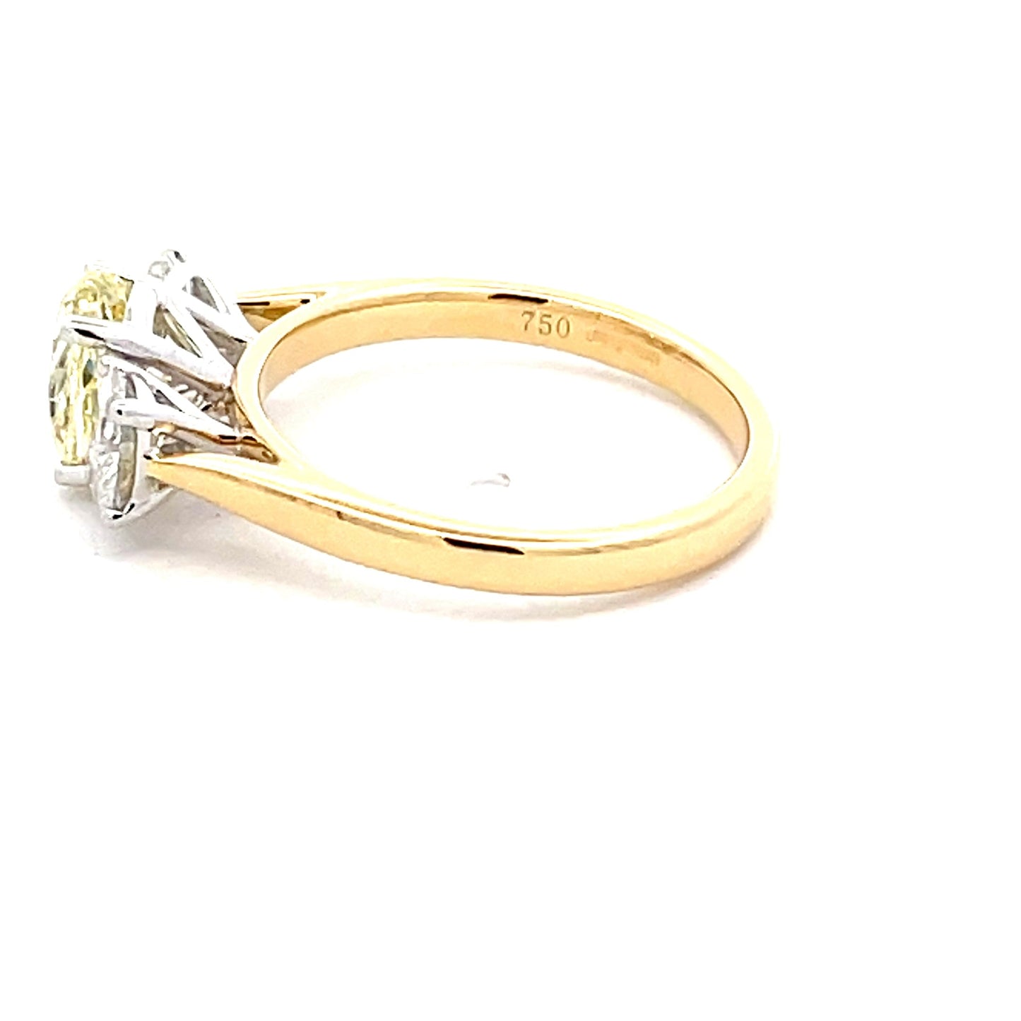 Oval Shaped Yellow diamond 3 Stone ring - 2.01cts  Gardiner Brothers