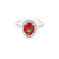 Orange Sapphire and diamond halo style ring  Gardiner Brothers
