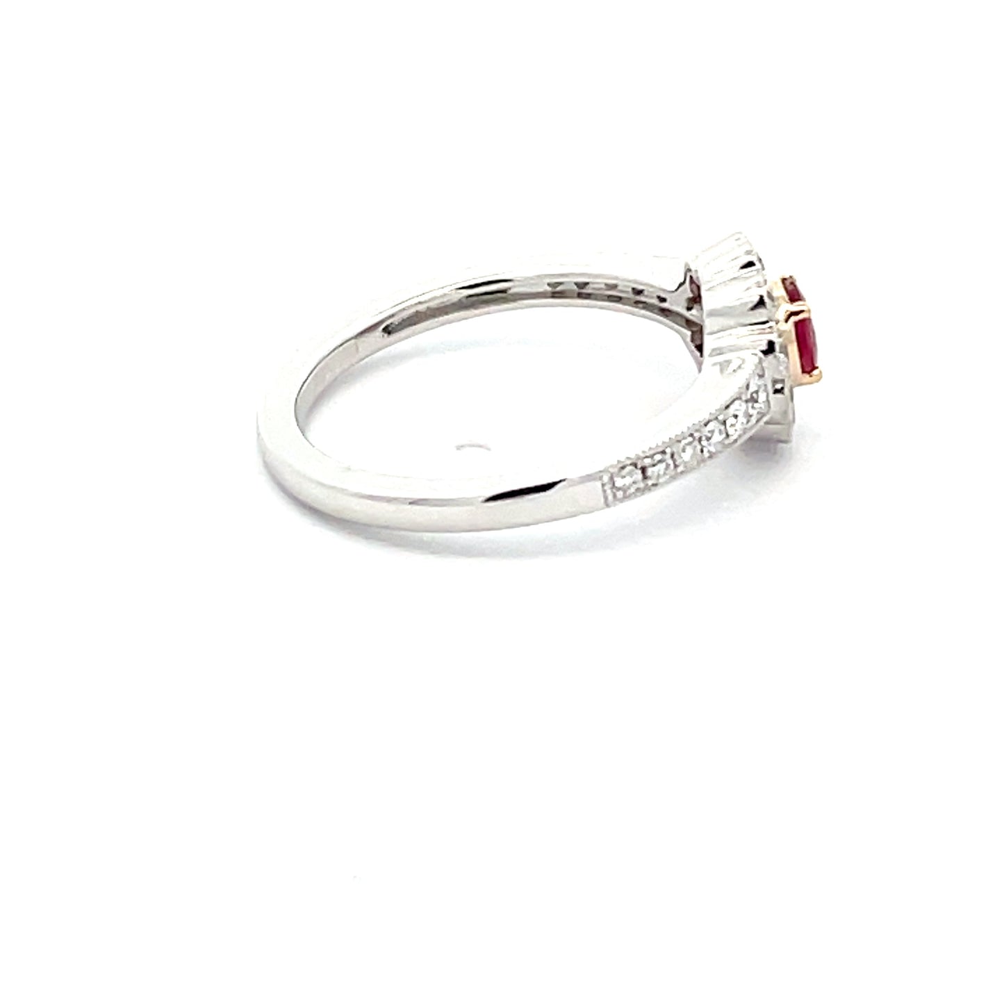 Ruby and Round Brilliant Cut Diamond, Vintage Cluster Style Ring  Gardiner Brothers   