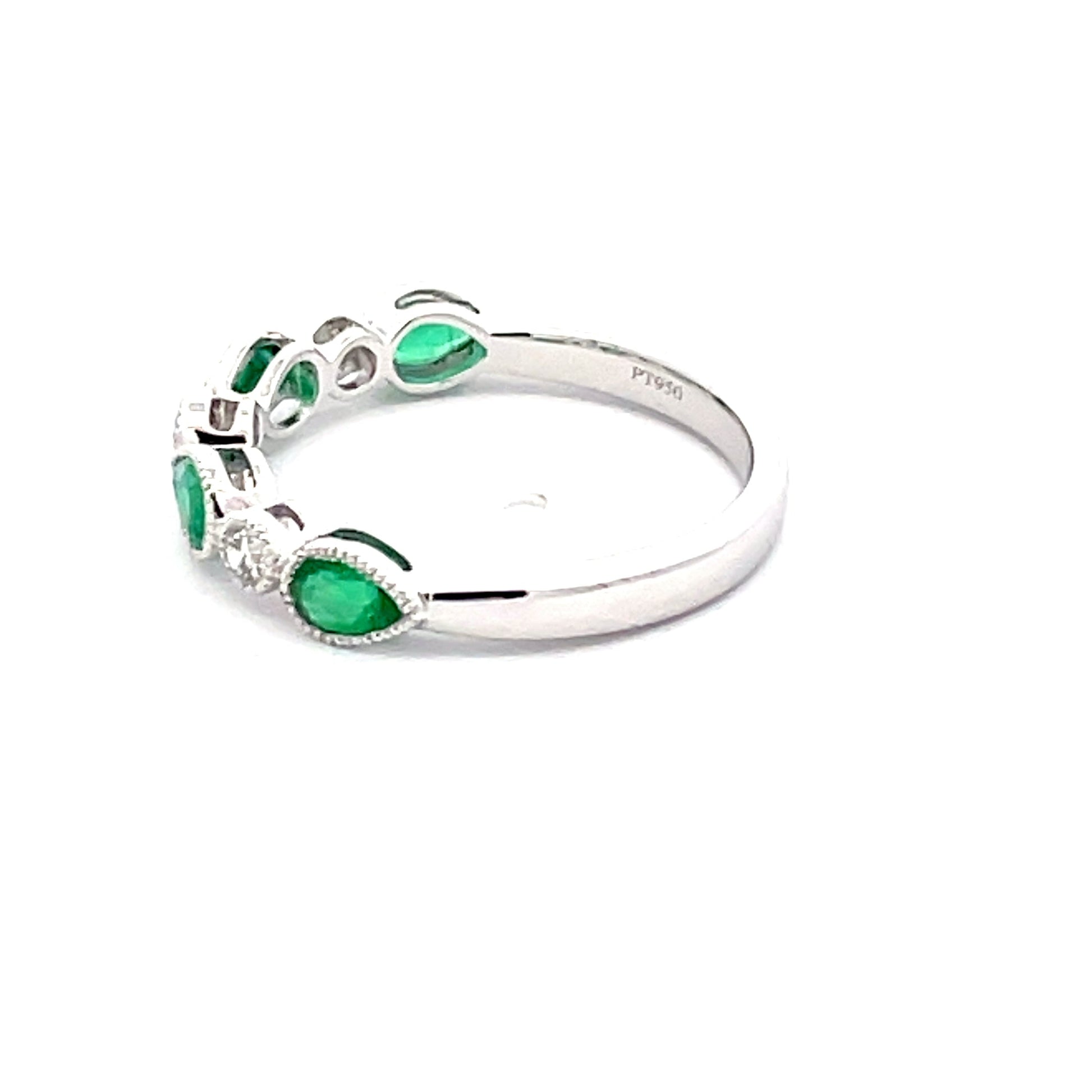 Emerald and Diamond Vintage Style Eternity Ring  Gardiner Brothers