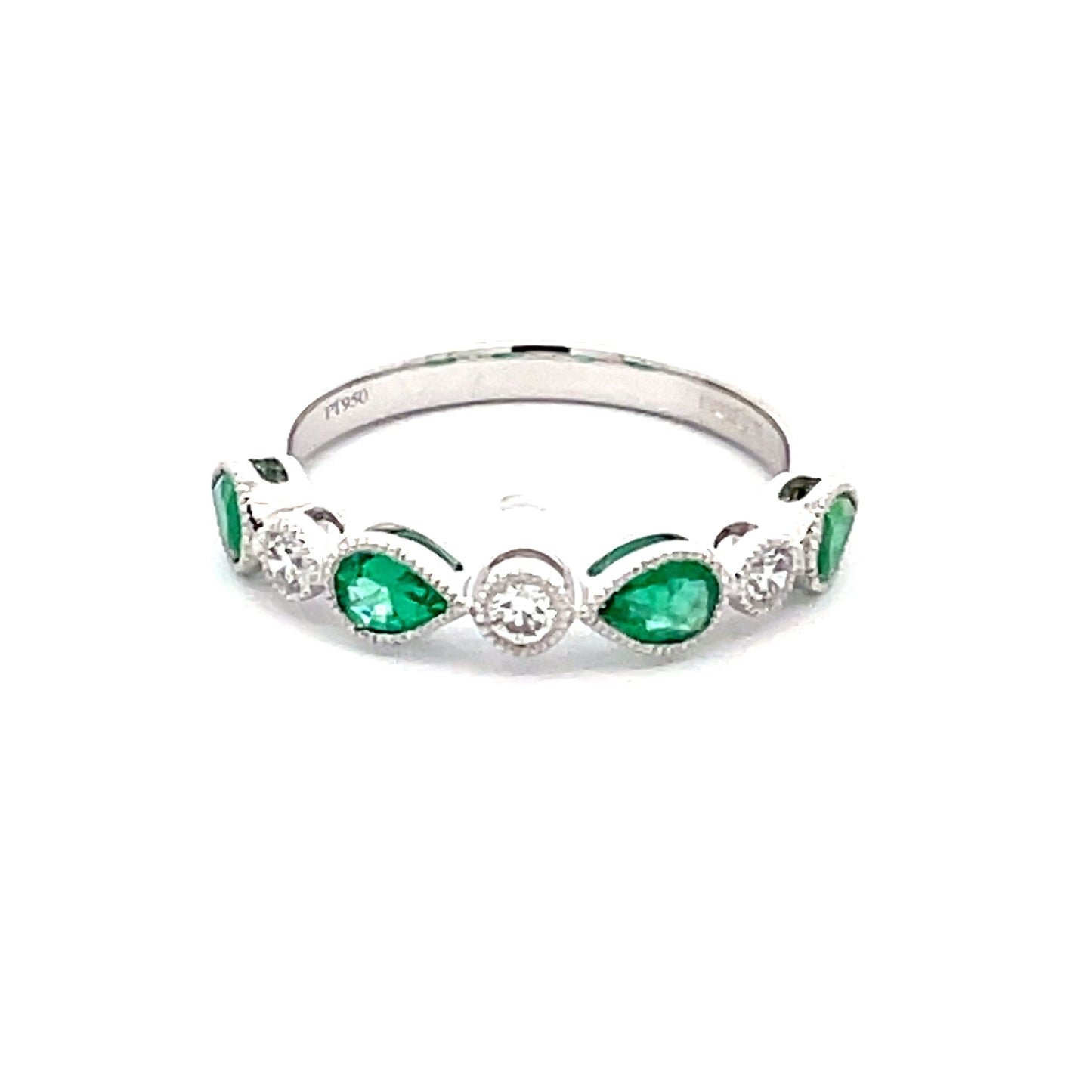 Emerald and Diamond Vintage Style Eternity Ring  Gardiner Brothers