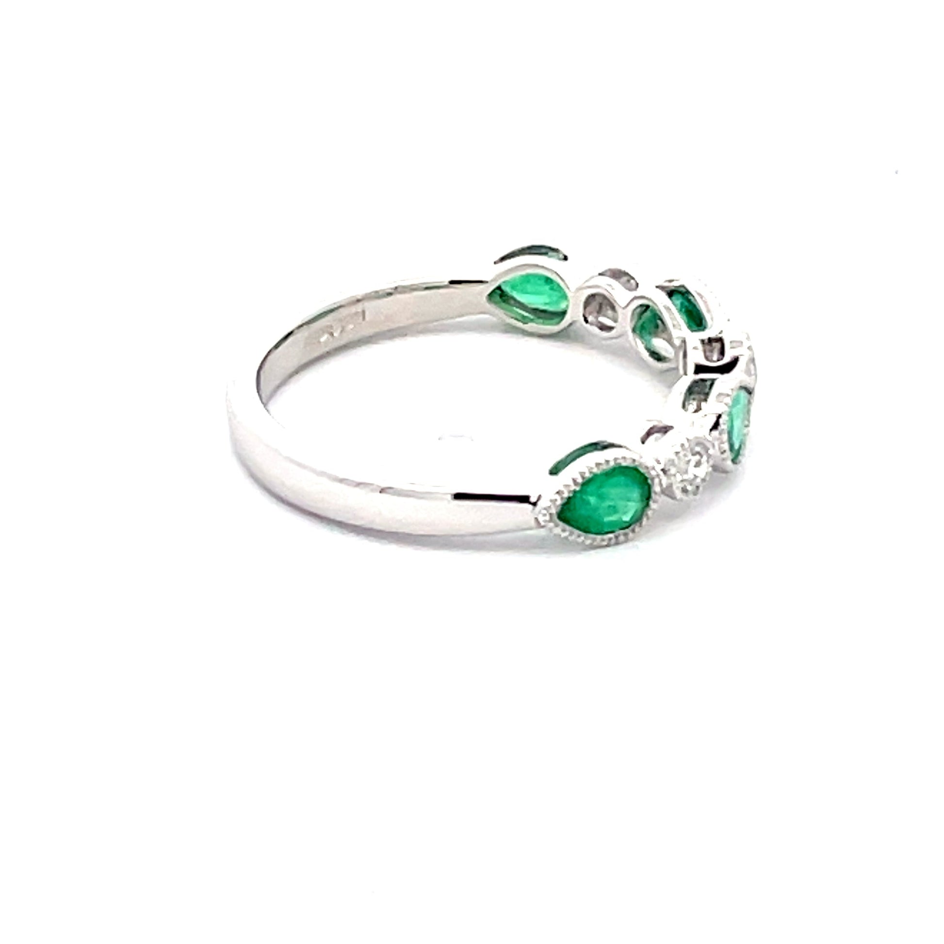 Emerald and Diamond Vintage Style Eternity Ring  Gardiner Brothers