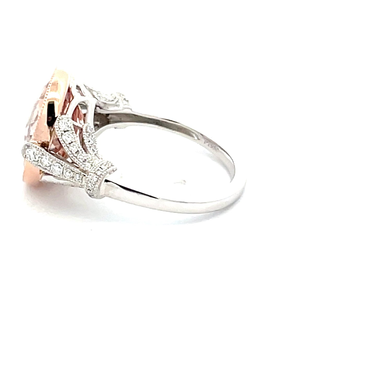 Morganite and Diamond Vintage Style Ring  Gardiner Brothers